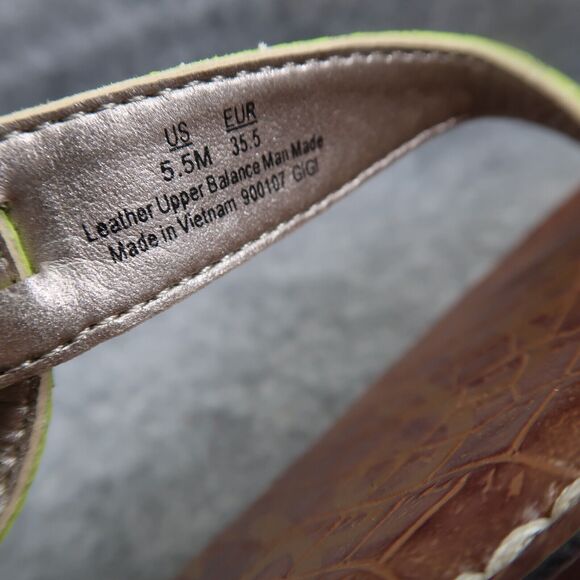 Sam Edelman Shoe Women 5.5 Sandal Fashion Snake Print Neon Gigi Flat Ankle Strap - Picture 12 of 12